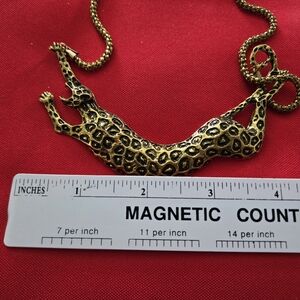 Gold Tone Leopard Necklace Not Signed